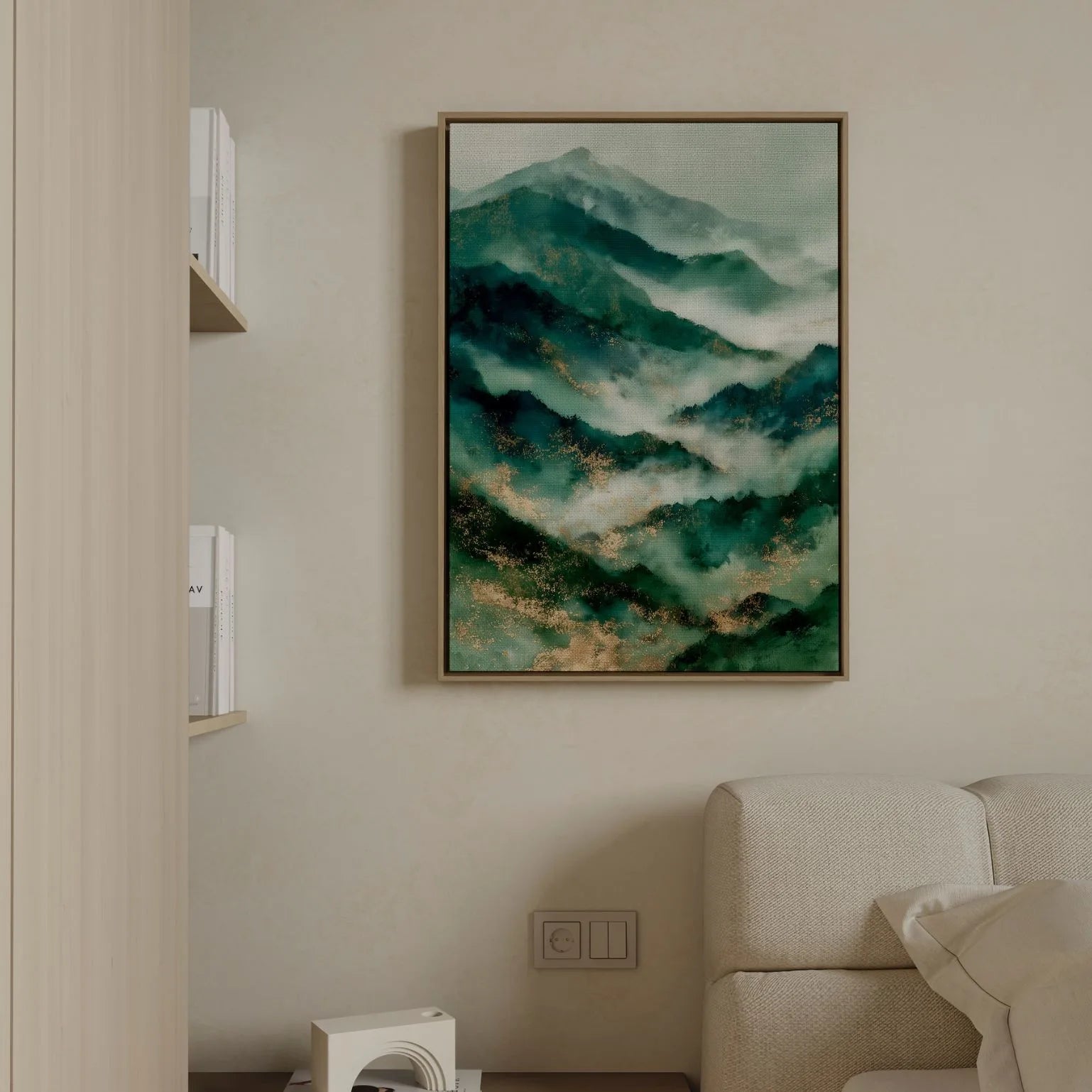 Framed Canvas Print Misty Horizon