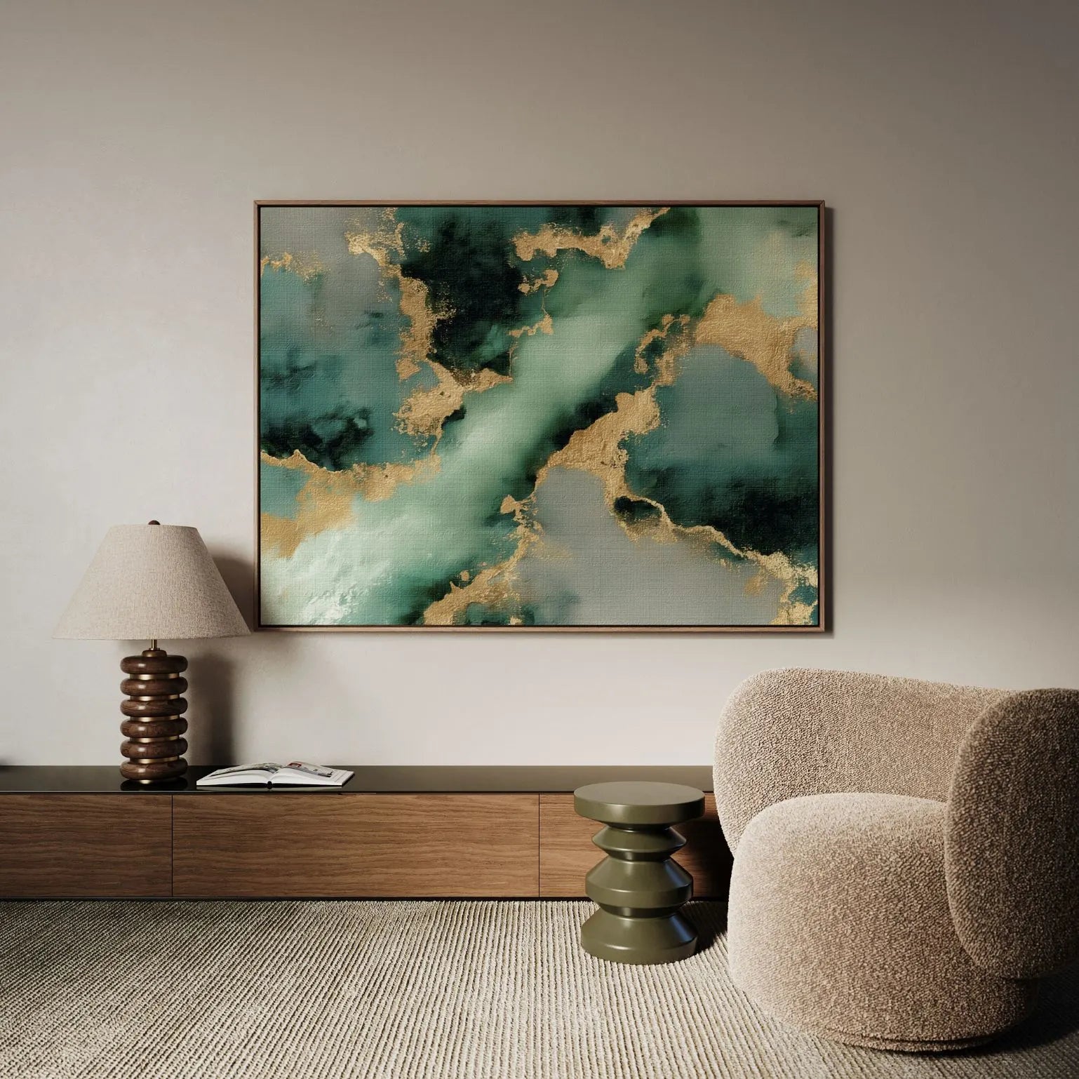 Framed Canvas Print Emerald Depth