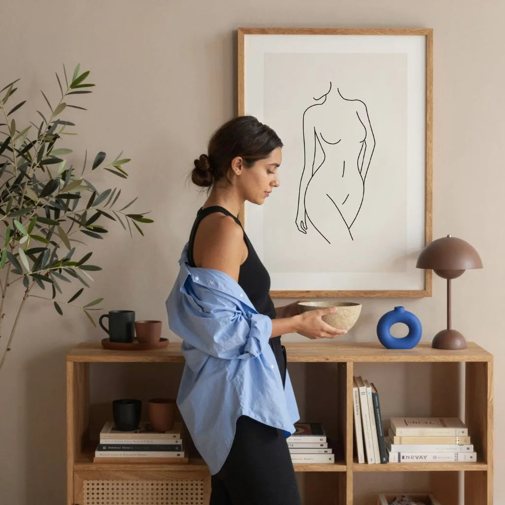 Feminine Line of Elegance Line Art Poster