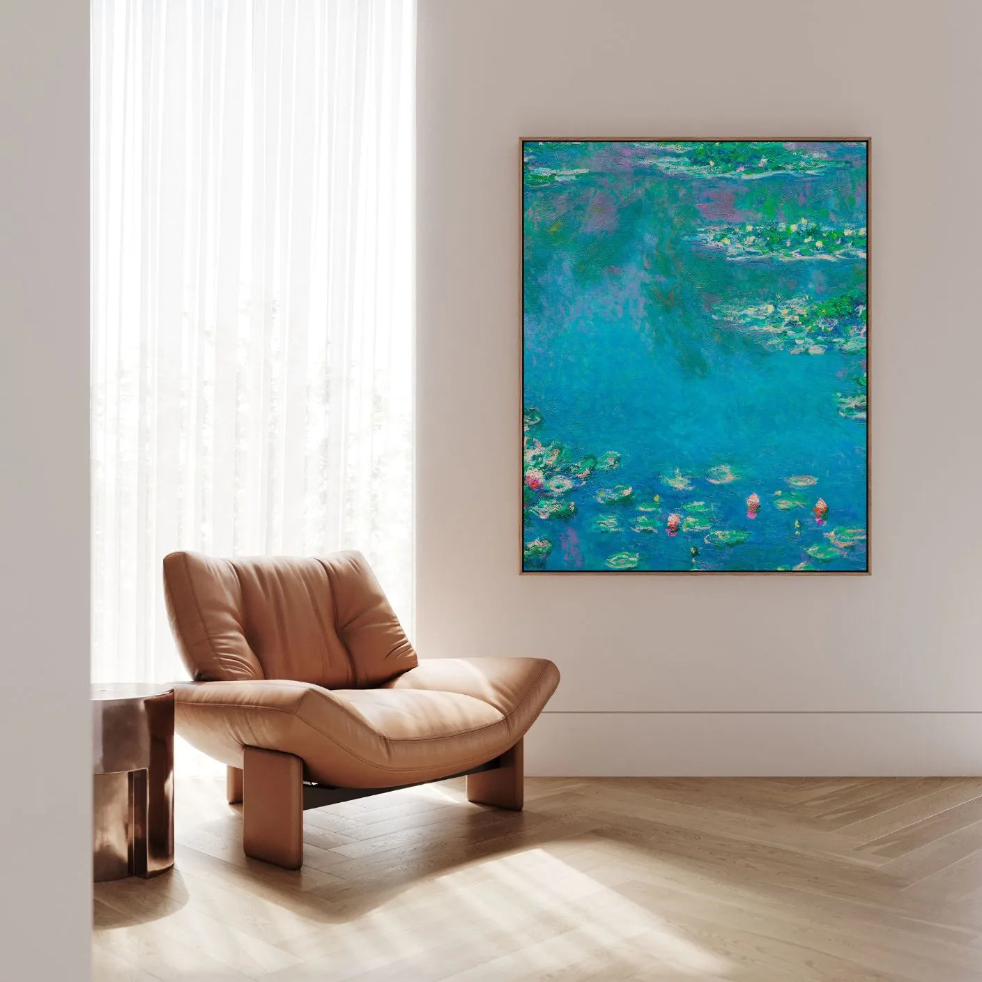 Framed Canvas Print Water Lilies
