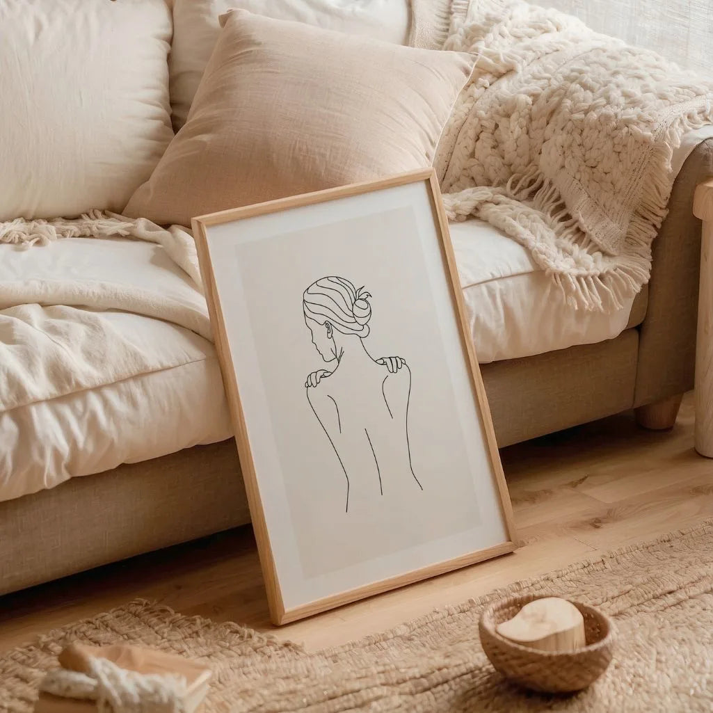 Touch of Calm Female Line Art Poster