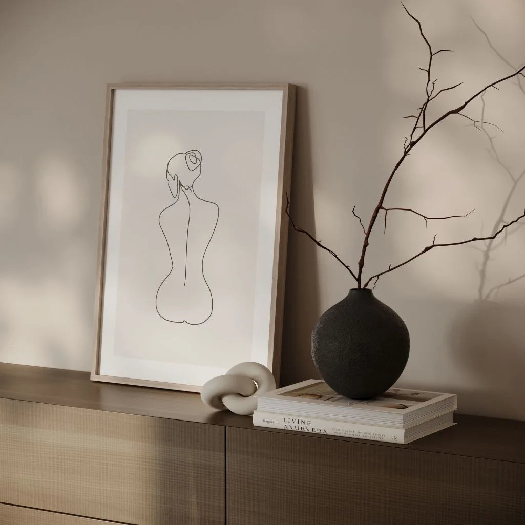 Curve of the Soul Female Line Art Poster