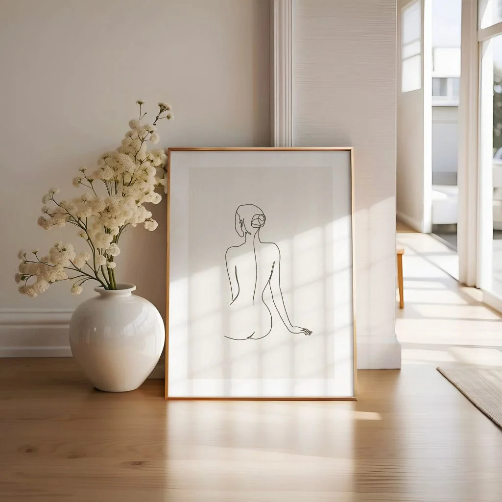 Silhouette Serenity Female Line Art Poster