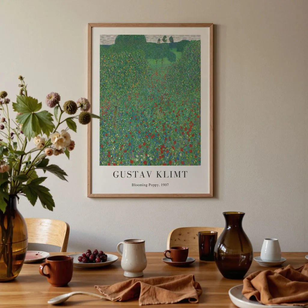 Klimt Blooming Poppy Poster