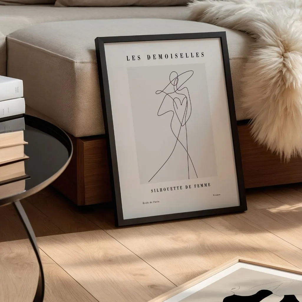 Line Art Dancing Figure Poster