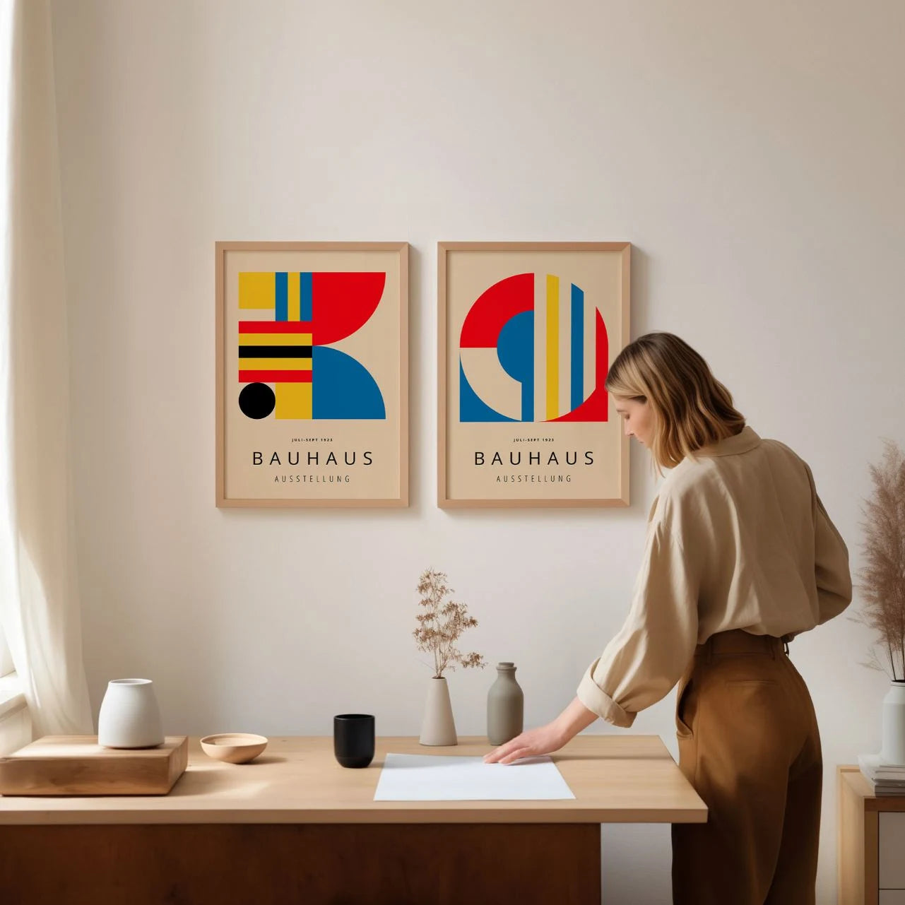 Bauhaus Primary Colors Poster Set of 2