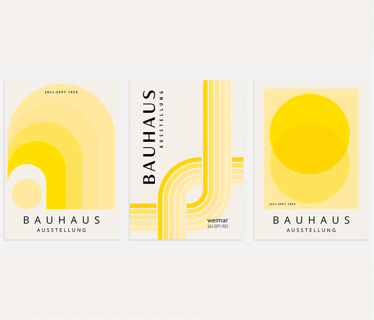 Luminous Bauhaus Rhythm Poster Set of 3