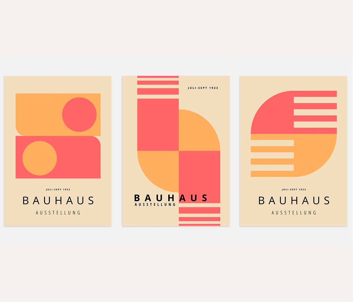 Soft Geometry Bauhaus Poster Set of 3