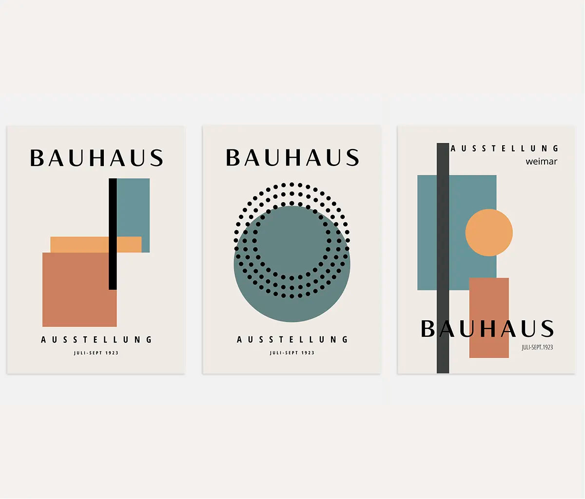 Weimar Form Contrast Bauhaus Poster Set of 3