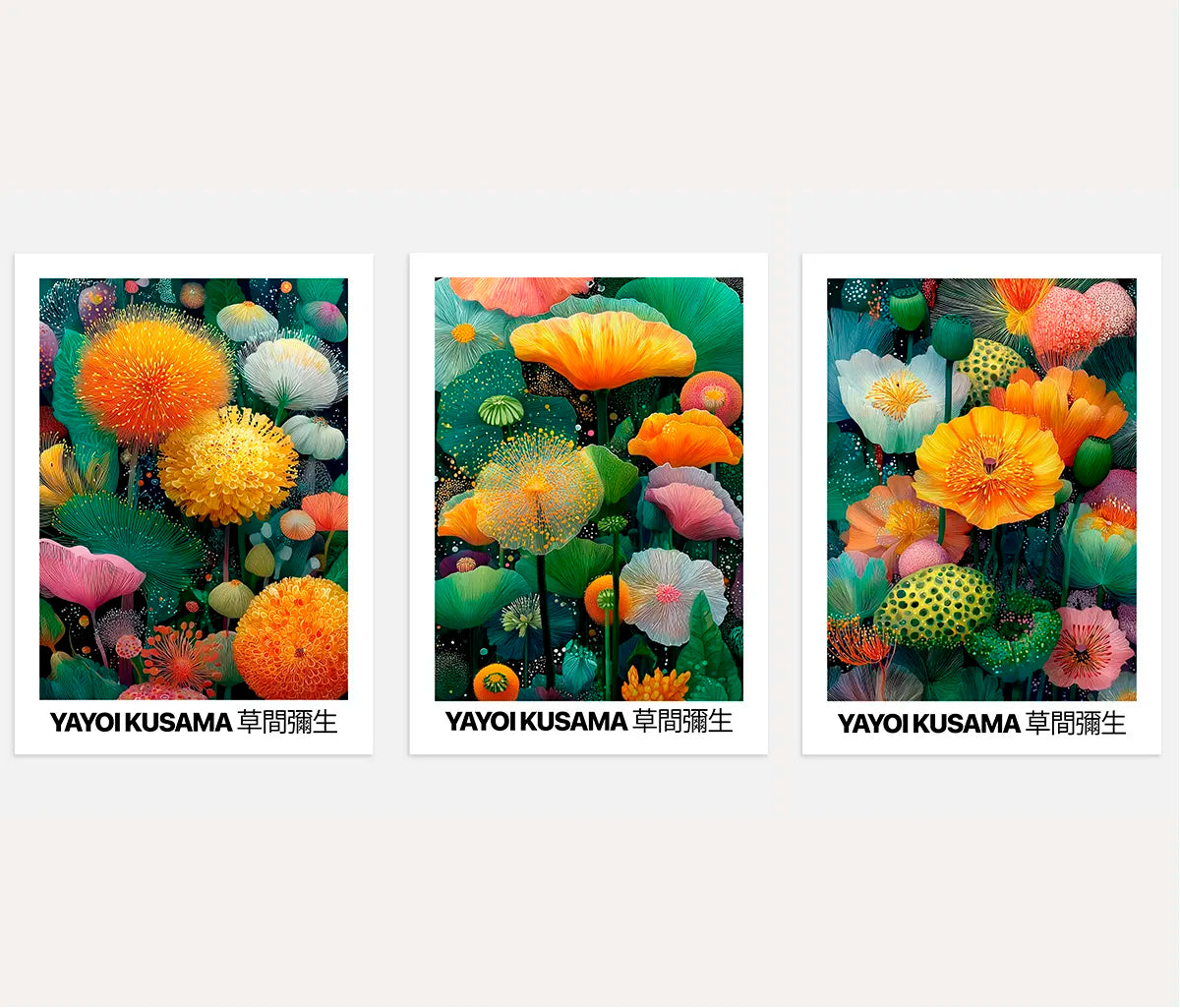 Abstract Floral Garden Art Prints – Colorful Botanical Set of 3