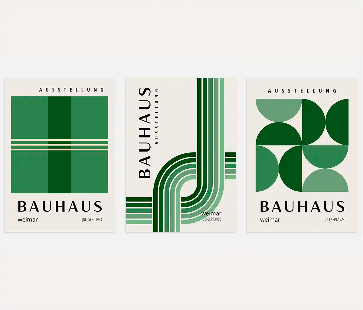 Green Order Bauhaus Poster Set of 3