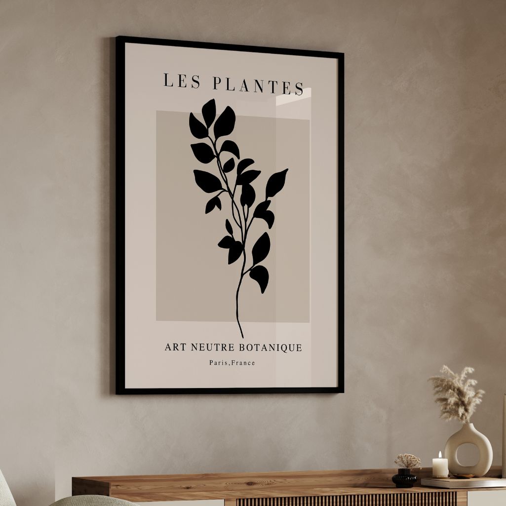 Botanical Silhouette Beige Poster