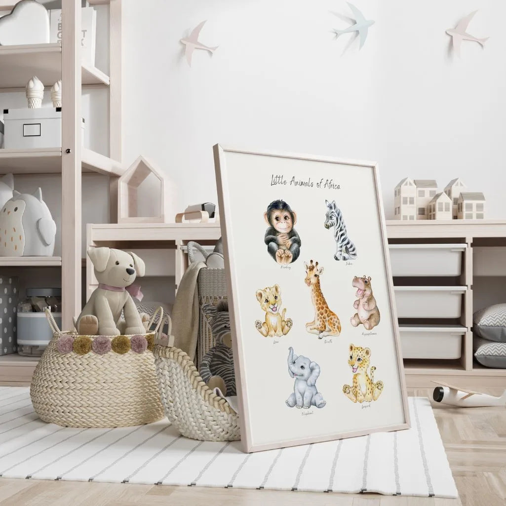 Little Africa Animals Educational Poster