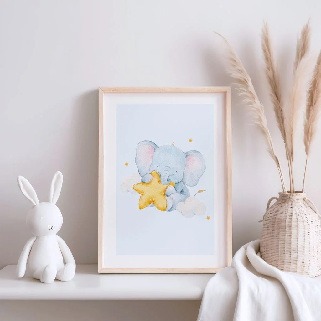 Elephant With A Star Poster