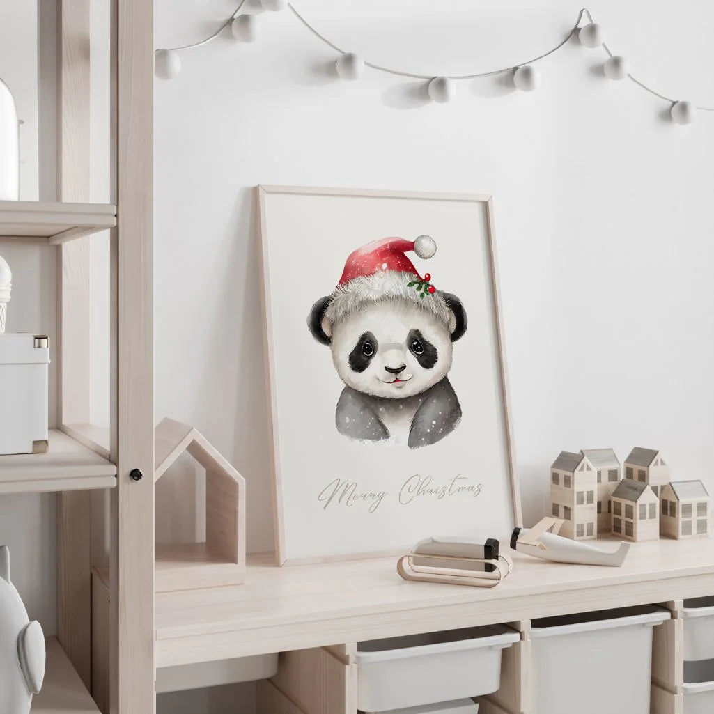 Christmas Panda Poster