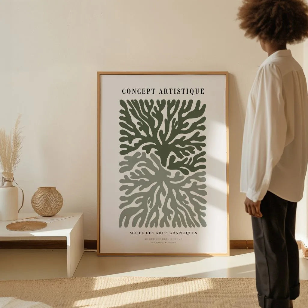 Green Coral Abstract Poster