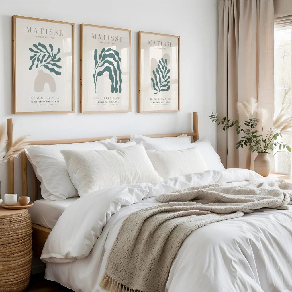 Henri Matisse Green Beige Set of 3 Posters