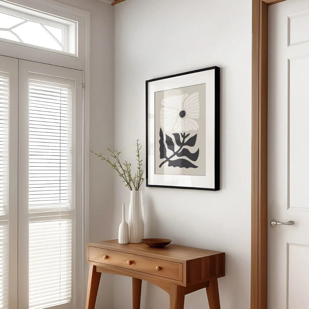 Noir Minimal Flower Poster