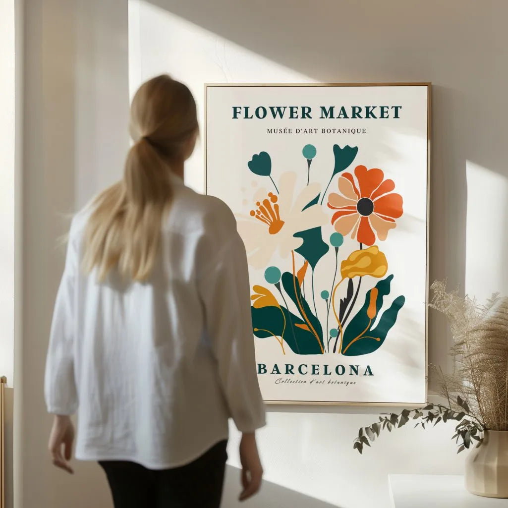 Flower Market Barcelona Poster