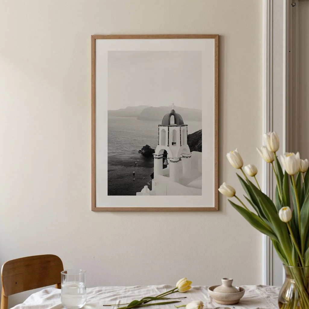Santorini Bell Tower Poster