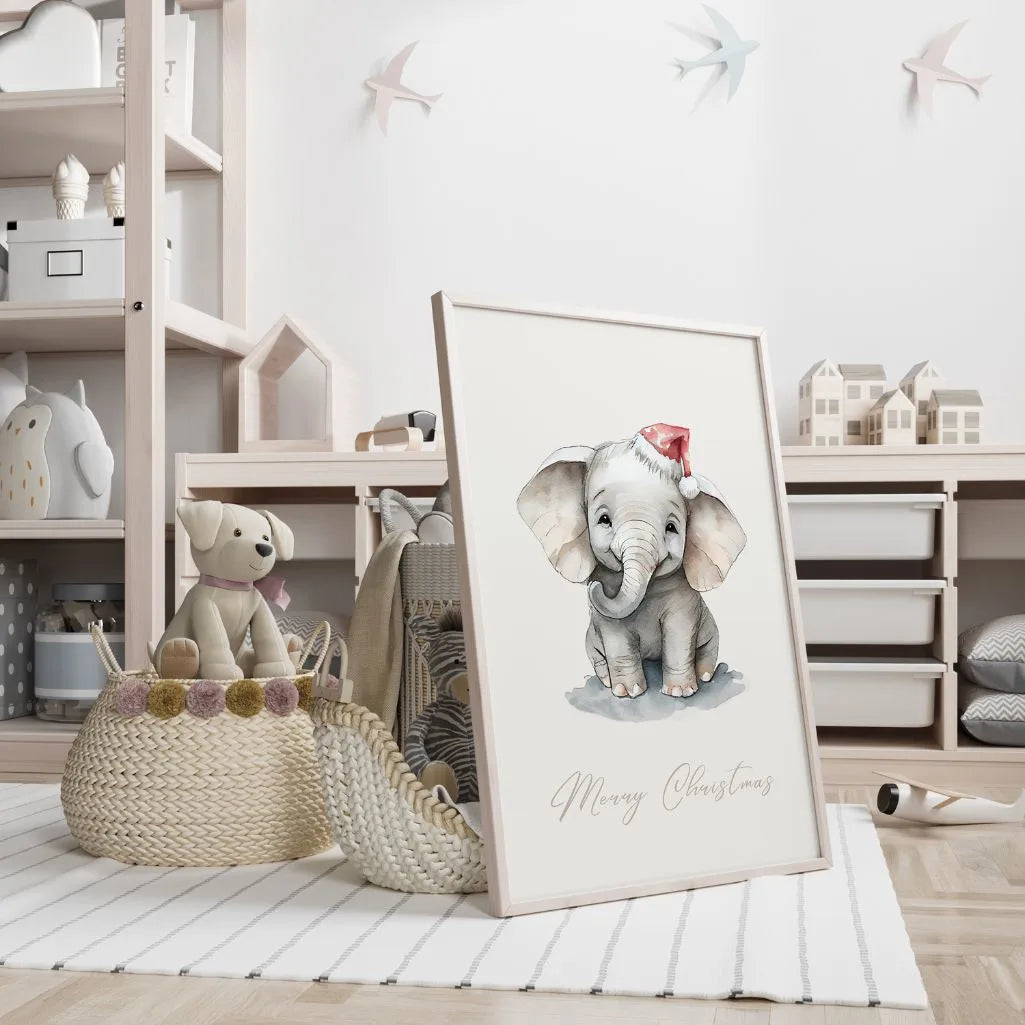 Christmas Baby Elephant Poster