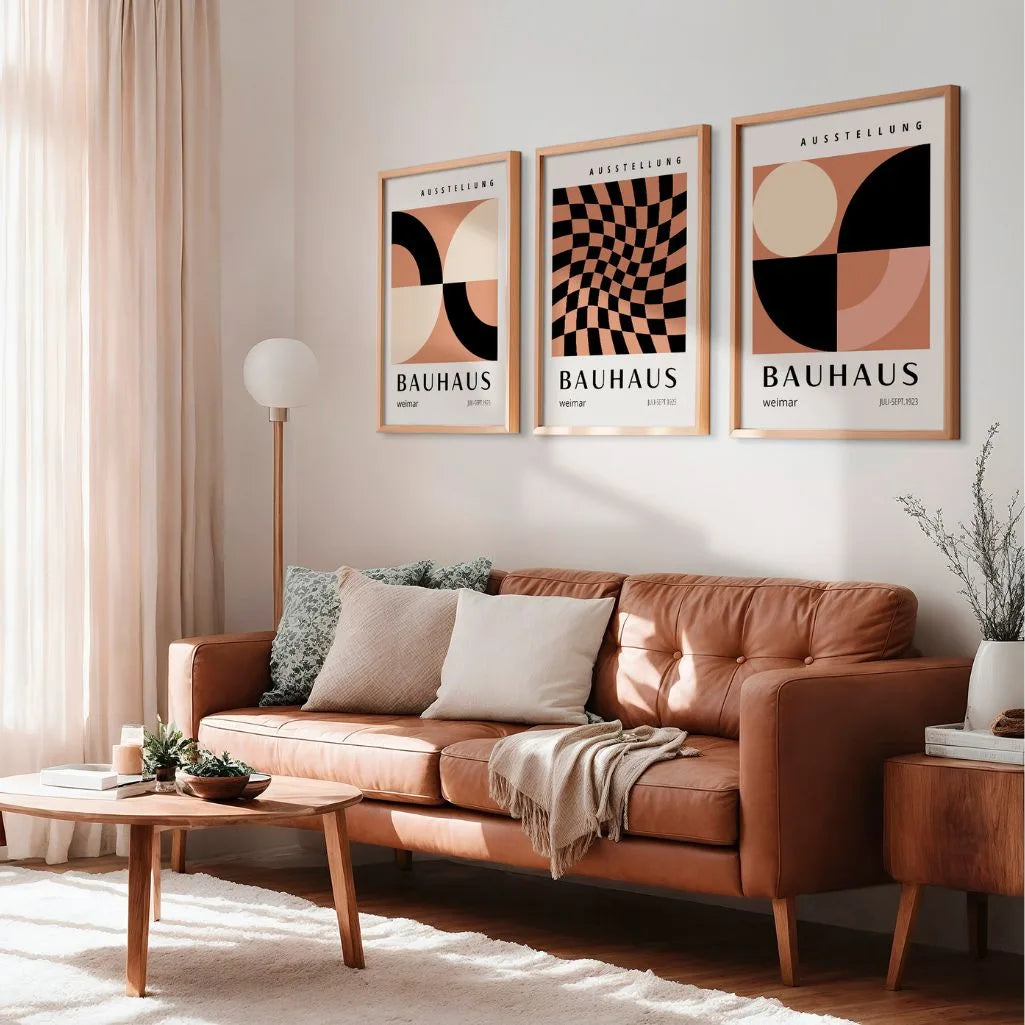 Wavy Weimar Rhythm Bauhaus Poster Set of 3