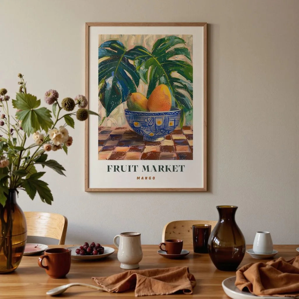 Mango in a Decorative Bowl Poster
