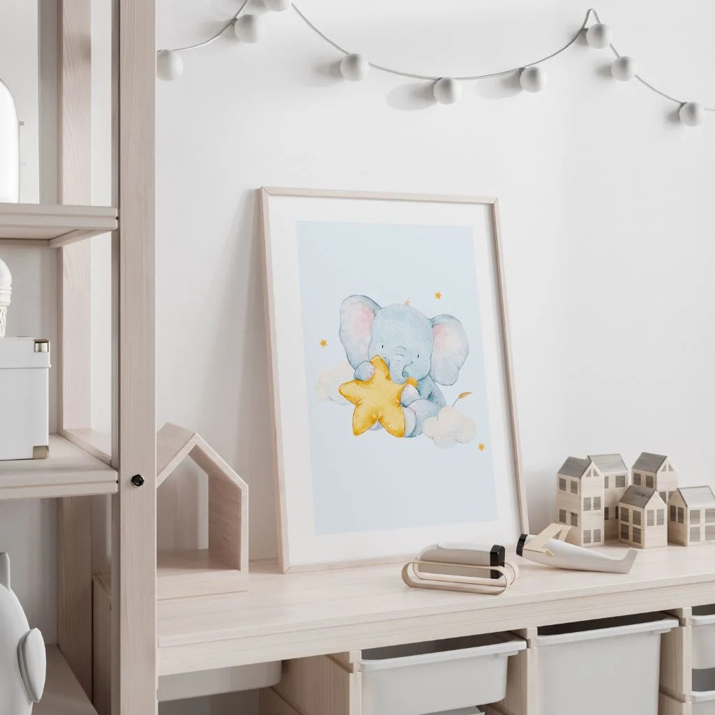 Elephant With A Star Poster