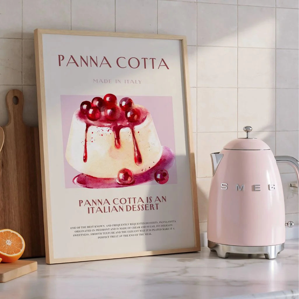 Panna Cotta with Cherries Poster