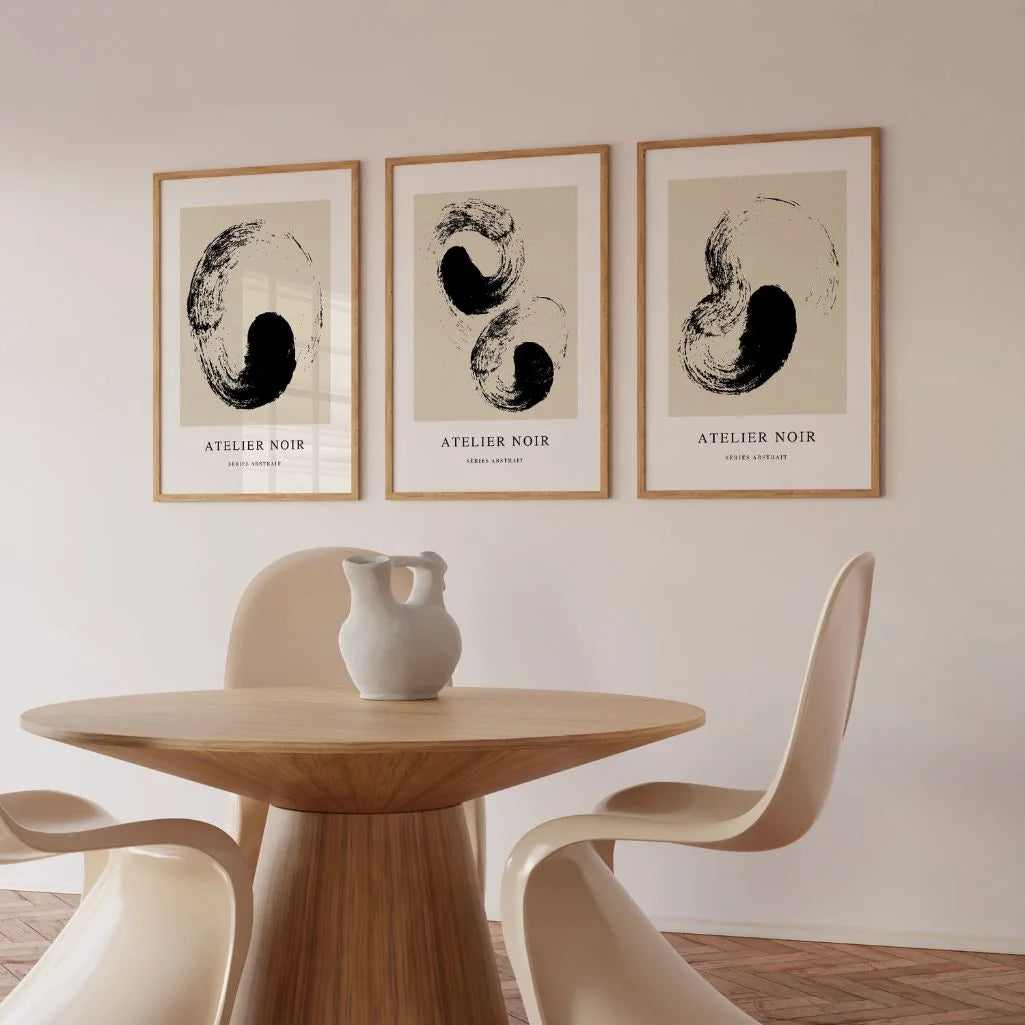 Atelier Noir Séries Abstrait – Set of 3 Posters