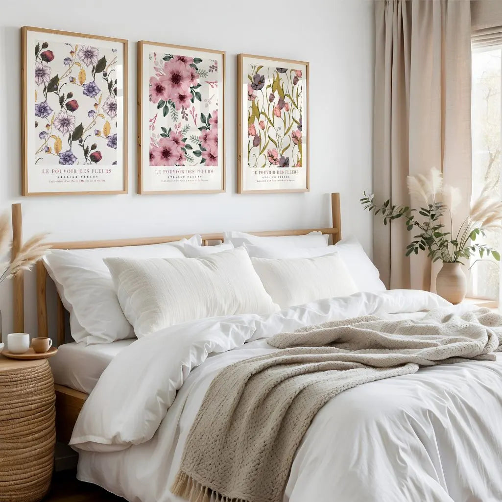 Le Pouvoir des Fleurs – Vintage Floral Prints Set of 3
