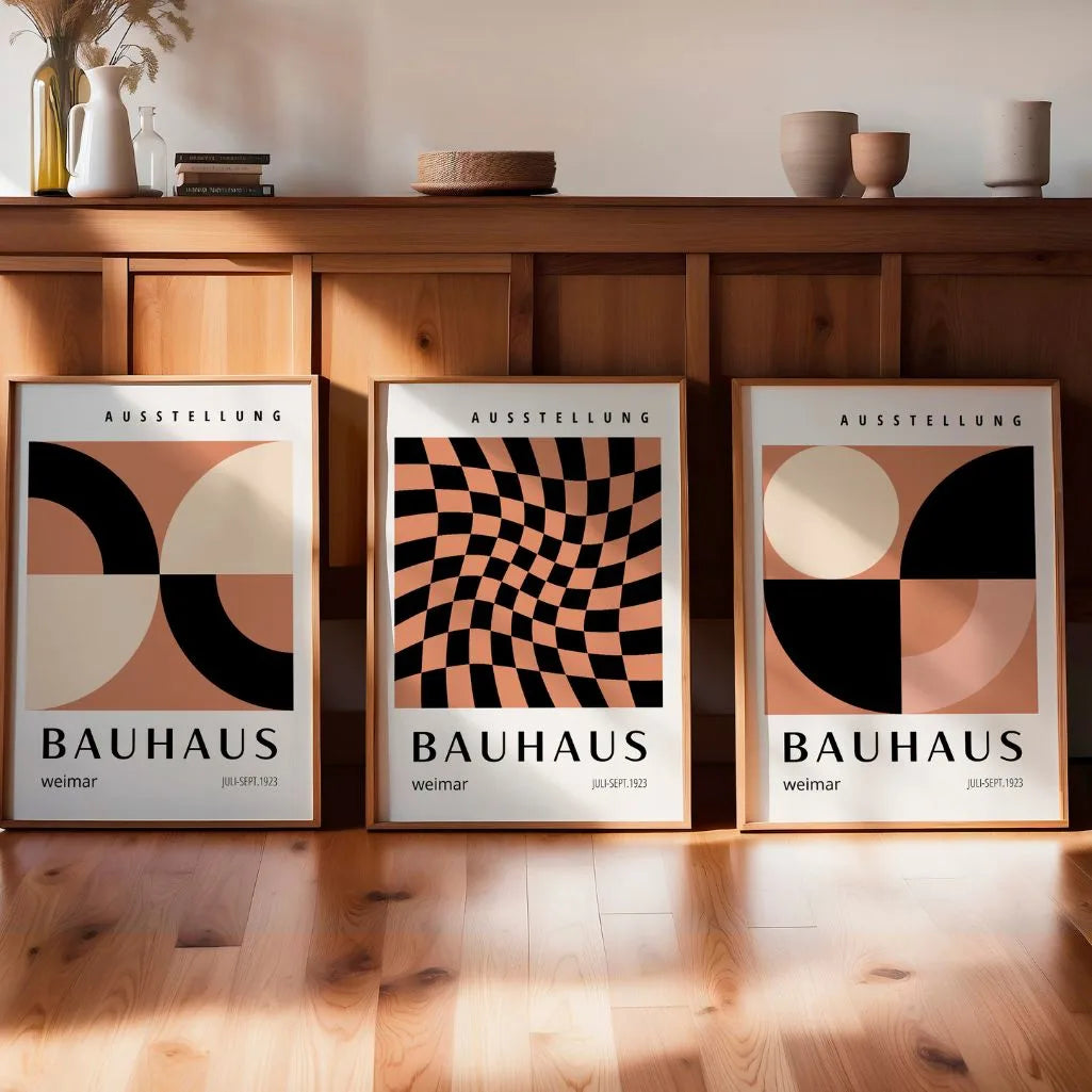 Wavy Weimar Rhythm Bauhaus Poster Set of 3