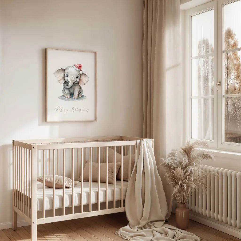 Christmas Baby Elephant Poster