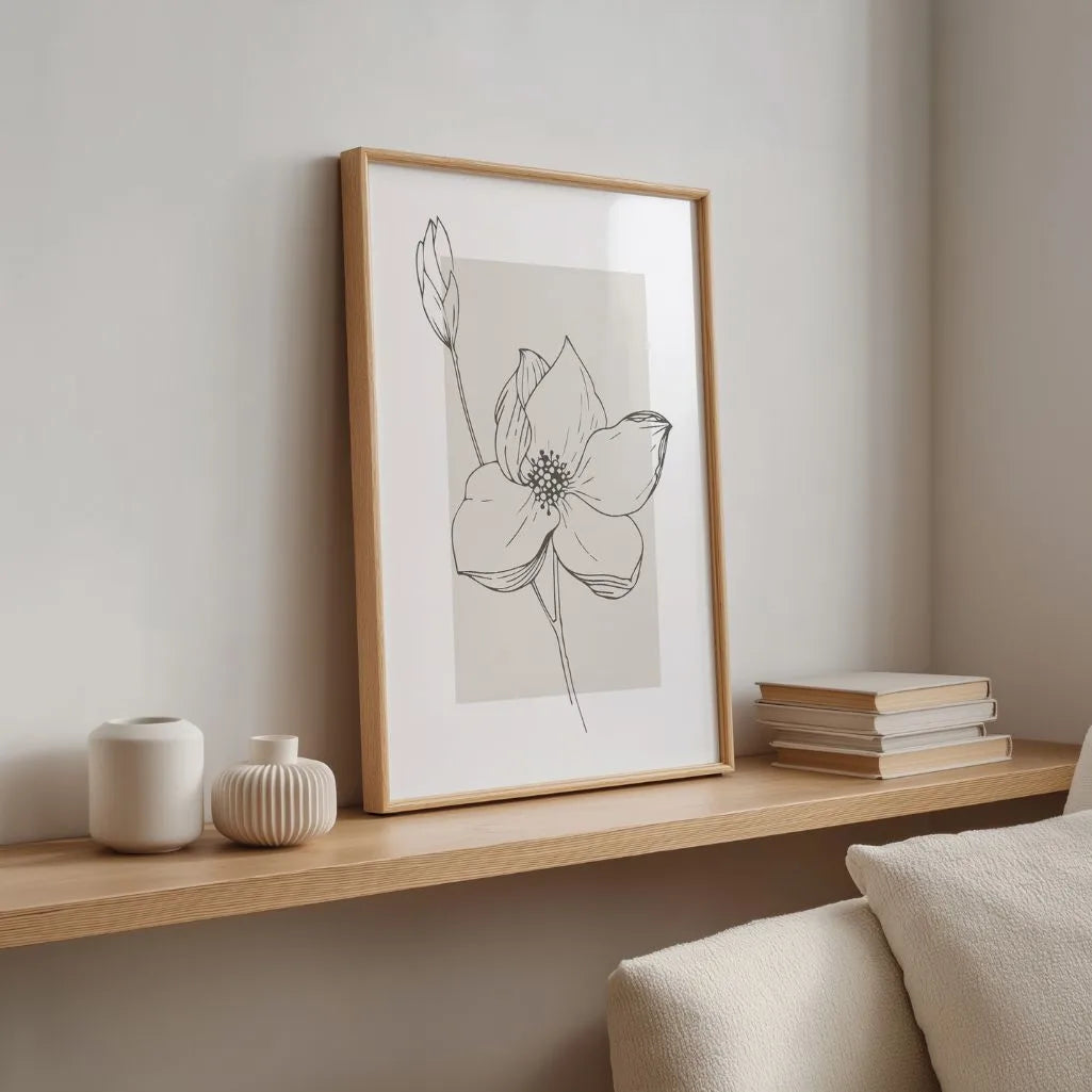 Anemone Floral Silhouette Poster