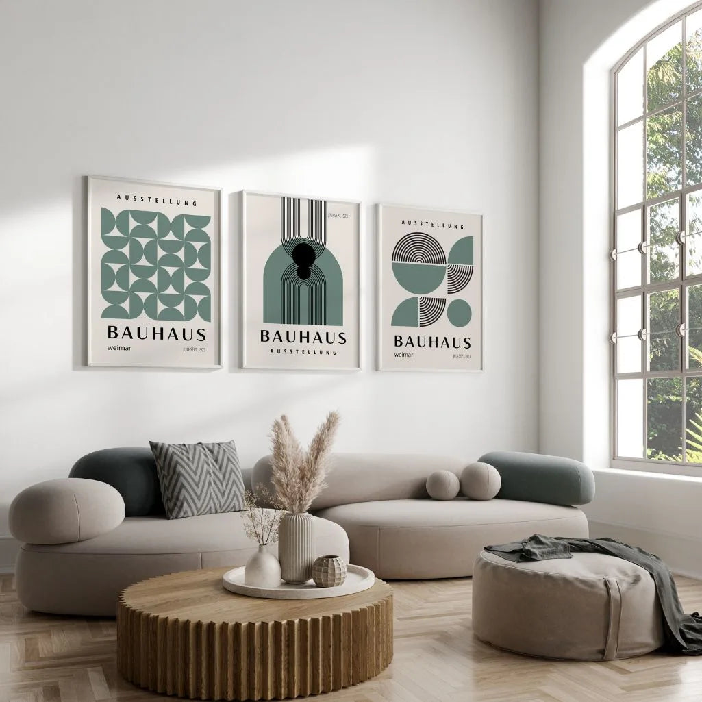 Segments Composition Bauhaus Poster Set of 3