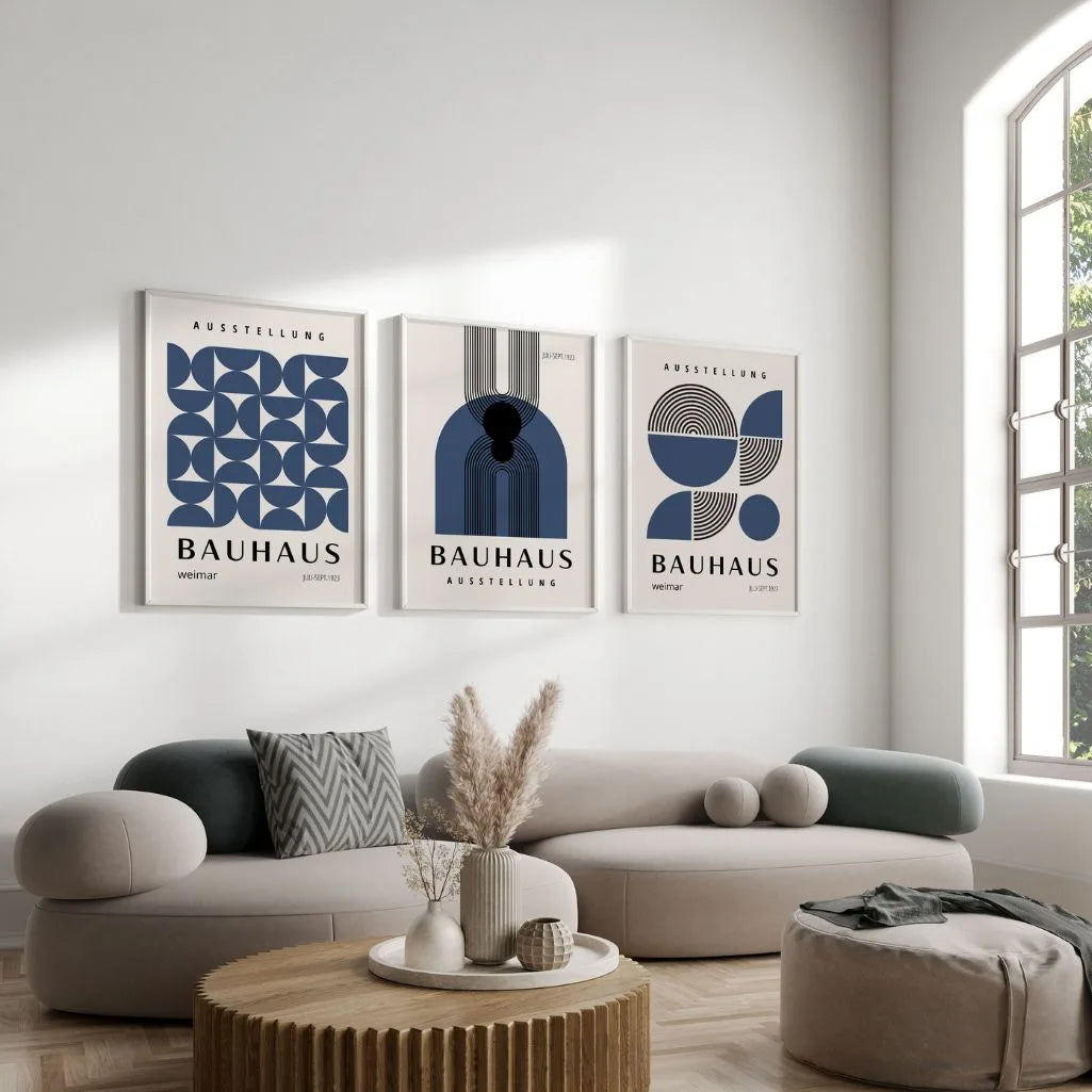 Architectural Rhythm Bauhaus Poster Set of 3