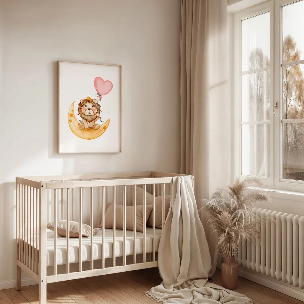 Lion On The Moon Poster