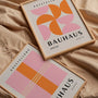 bauhaus pink orange poster set gallery wall decor