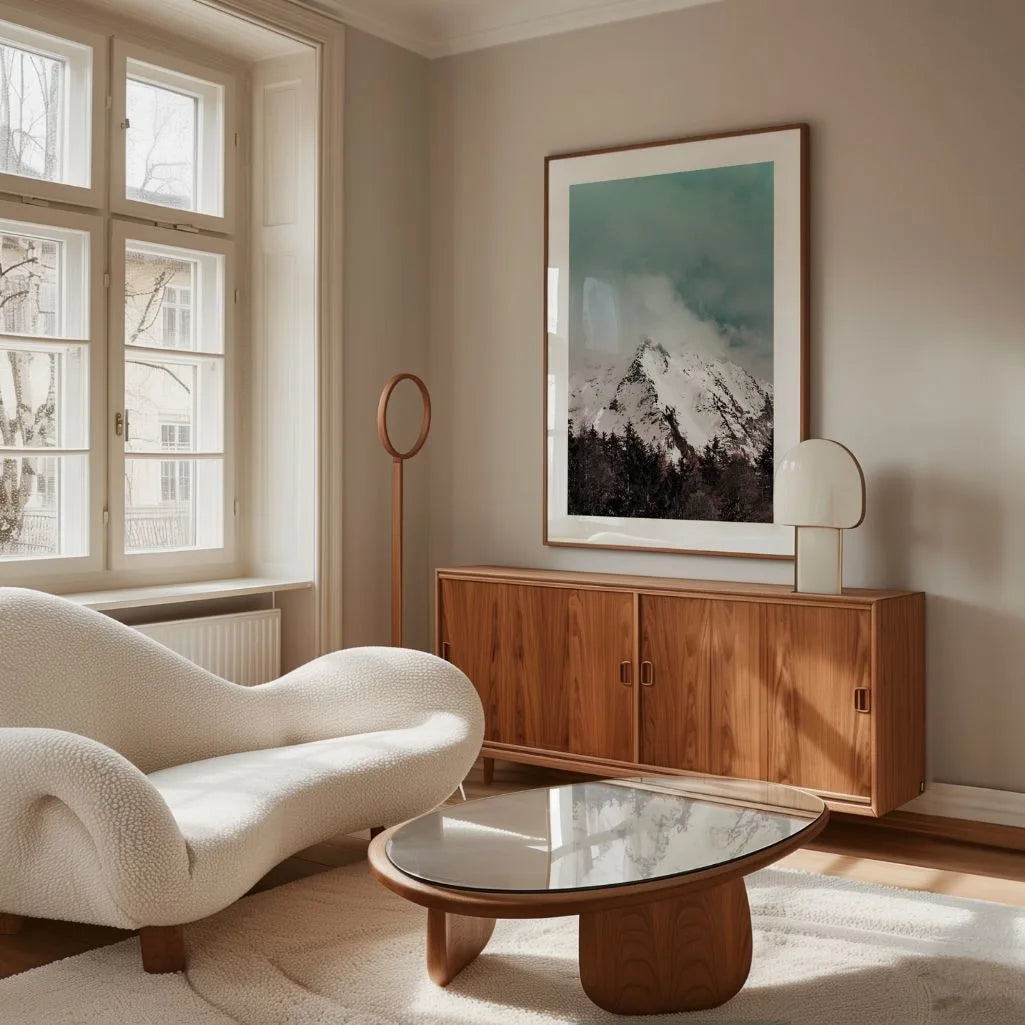 mountain poster green cloud detail