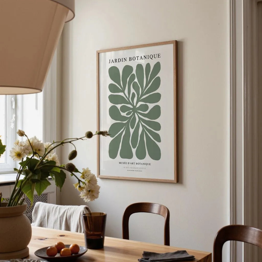 jardin botanique green poster living room decor
