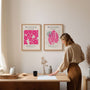 matisse floral detail pink poster