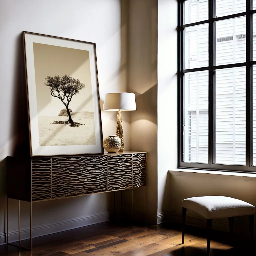 tree poster sepia landscape detail